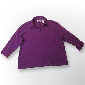 BUNDLE OF 3 DRAPER'S & DAMONS Cotton 3/4 Sleeve Button Tops size XL